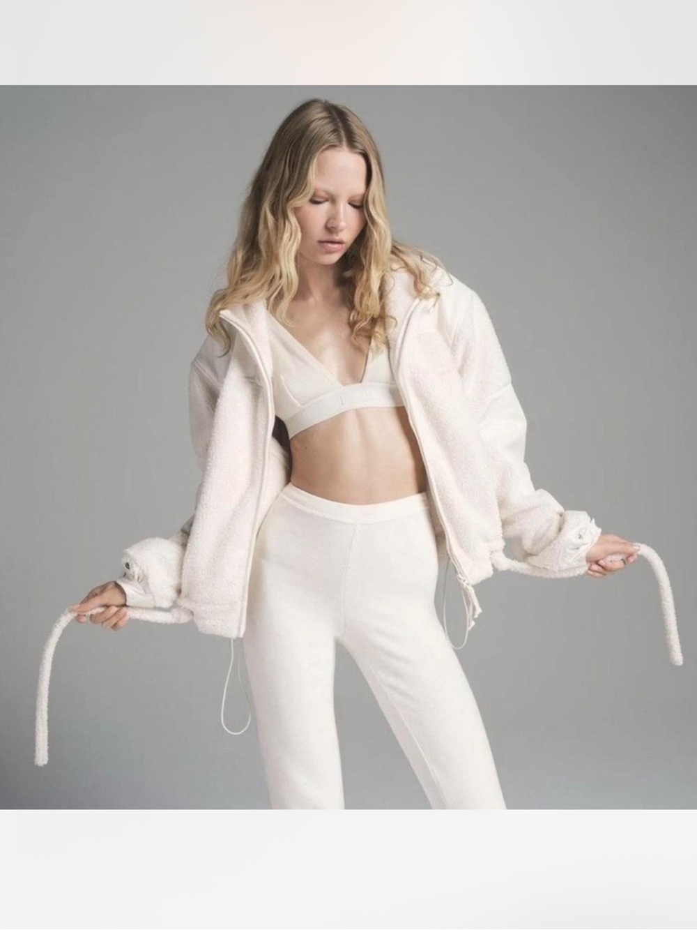 Skims TEDDY BOXY ZIP UP | ECRU - ECRU / S x 1